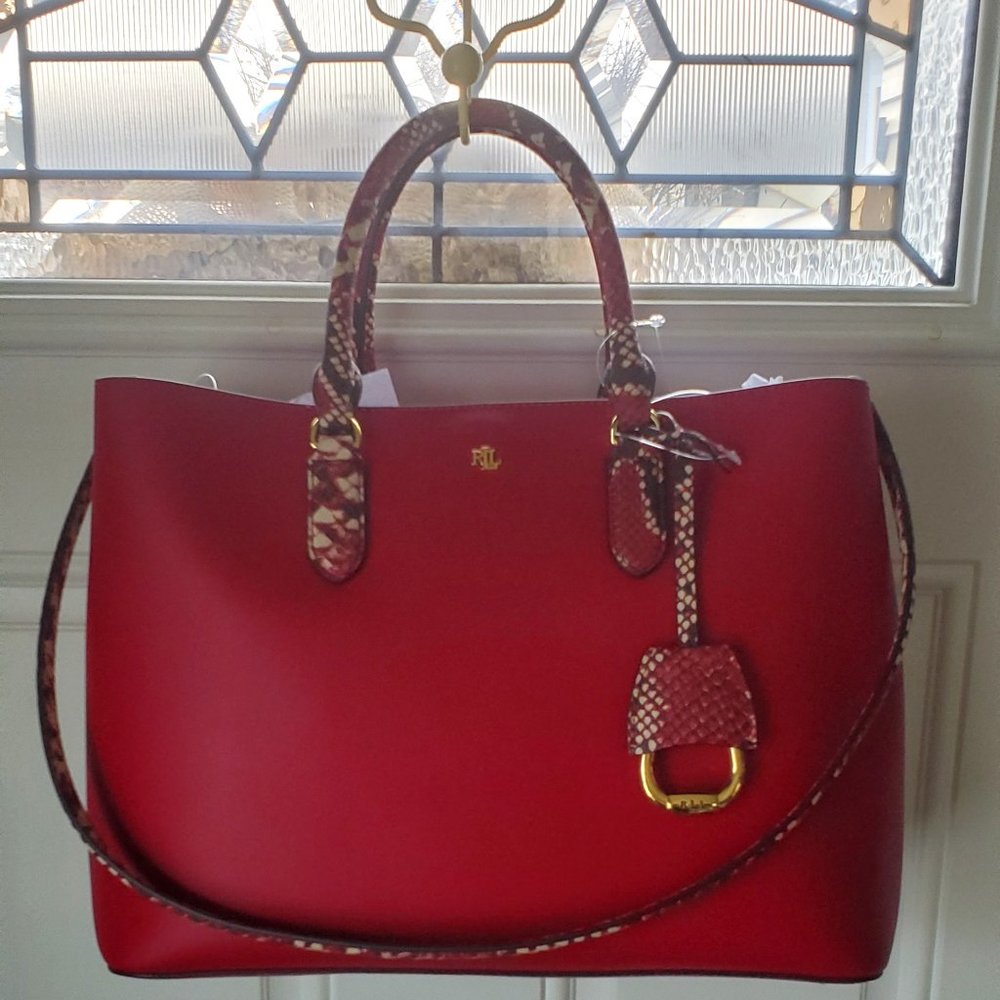 Ralph Lauren Large Marcy Satchel in Red Clay - NWT & Bag